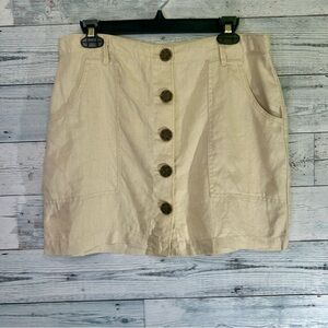 SANCTUARY Linen  Womens Beige Mini Pencil Skirt Size Medium